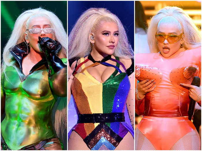 When Christina Aguilera performed at the LA Pride in the Park festival, she pulled off several ambitious costume changes.