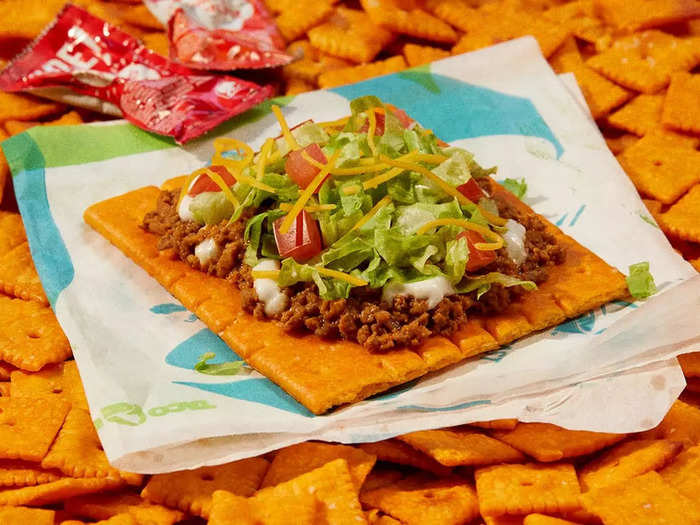 Taco Bell is currently testing out some new Cheez-It menu items at a single location in Irvine (where this global food chain is headquartered). One is the "Big Cheez-It Tostada."