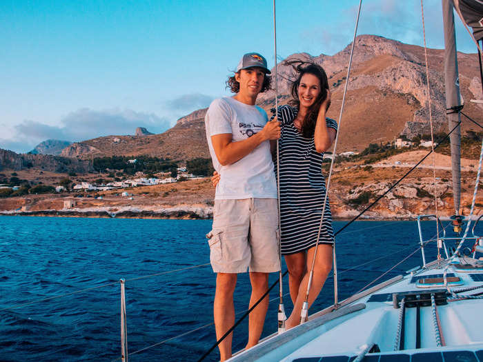 Ryan Ellison and Sophie Darsy are a couple whose permanent home is a 40-foot sailboat.
