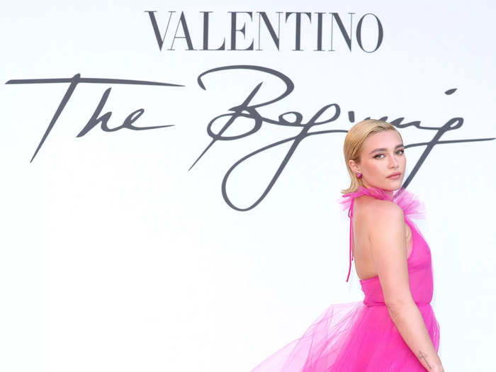 Florence Pugh wore a tulle maxi gown with an entirely sheer bodice that she defended to "vulgar" men on Instagram.