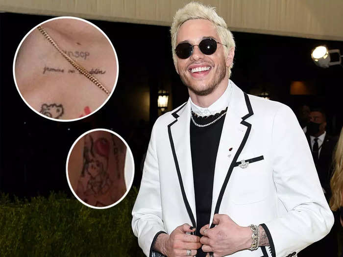 Pete Davidson has two Disney-inspired tattoos: one of Winnie the Pooh on his stomach, and the names Aladdin and Jasmine under his collarbone.