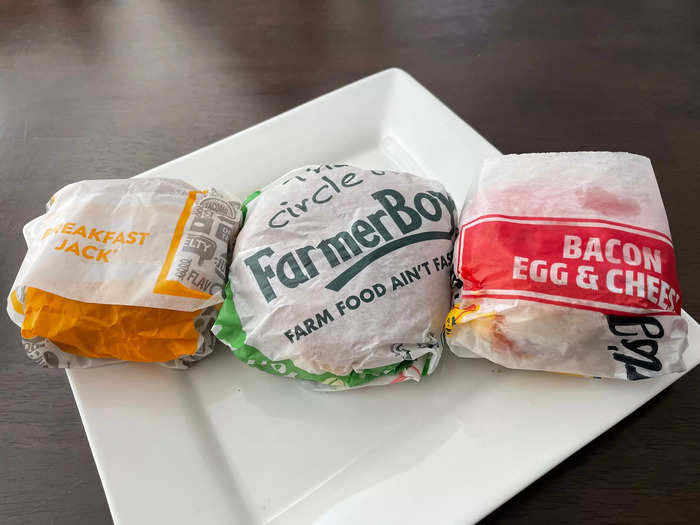 I compared breakfast sandwiches from Jack in the Box, Farmer Boys, and Carl's Jr.