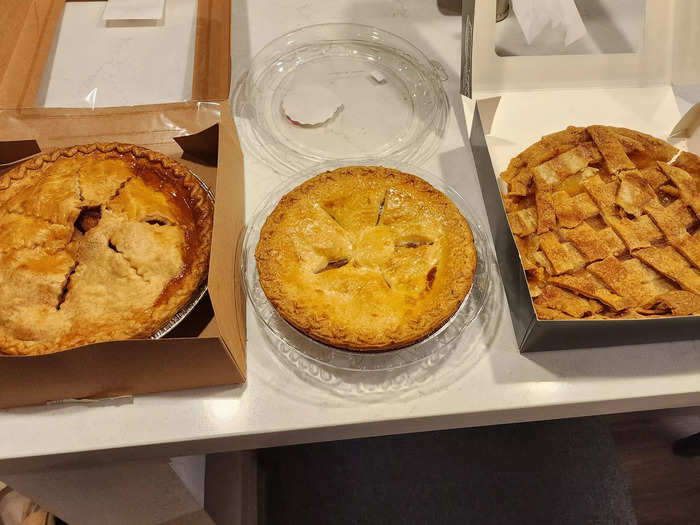 I compared pies from H-E-B, Kroger, and Brookshire Brothers.