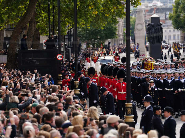 One million people gathered in London for Queen Elizabeth II's state funeral and ceremonial procession on Monday.