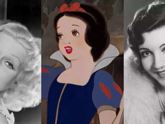 Jean Harlow and Claudette Colbert inspired the look of the first Disney princess, Snow White.