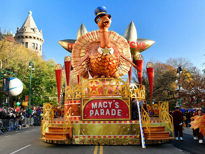 Tom Turkey, the longest-running float in the parade, ushers in Thanksgiving as the lead float each year.