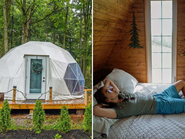 I love the outdoors, but I also love being comfy. That's why glamping is one of my favorite ways to travel. In the past, I've glamped in a treehouse, a dome, a lifeguard tower, and an Airstream trailer.