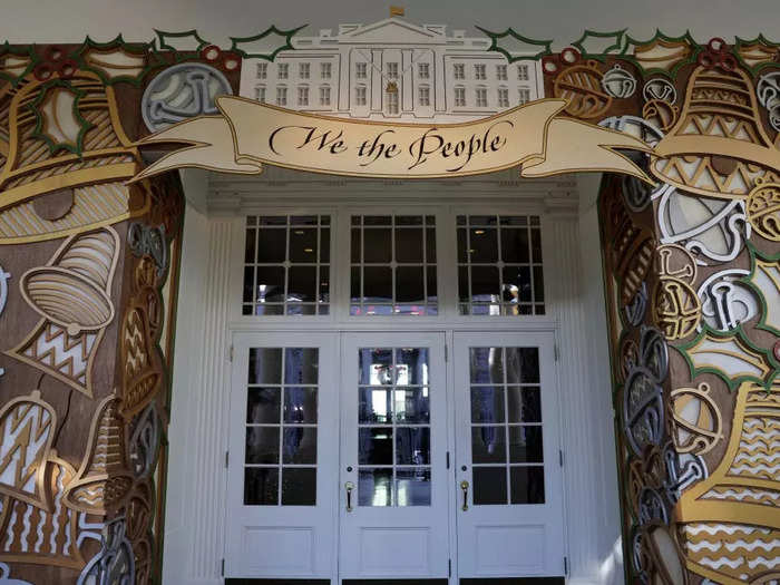 The theme of this year's White House Christmas decorations, chosen by first lady Dr. Jill Biden, is "We the People."