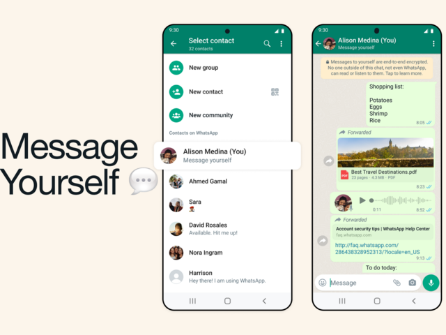 
WhatsApp introduces the “Message Yourself” feature, working on voice status updates and more
