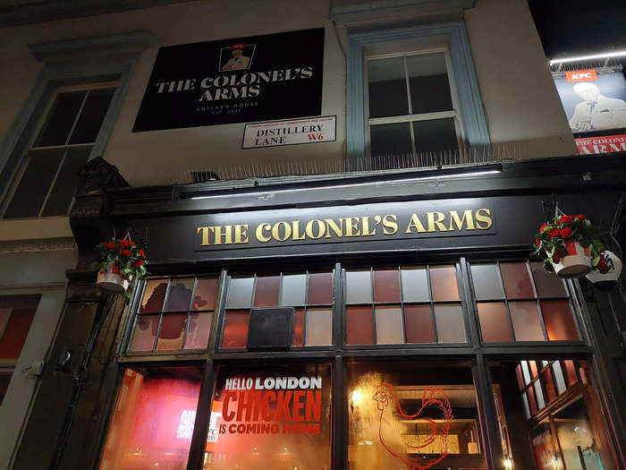 KFC has just opened its first-ever pub, called "The Colonel's Arms."