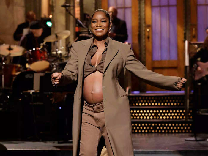 "Nope" actress Keke Palmer announced she was expecting her first child during her SNL hosting gig.