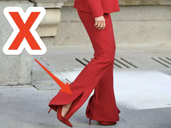 Split-hem pants are being replaced by standard wide-leg trousers.