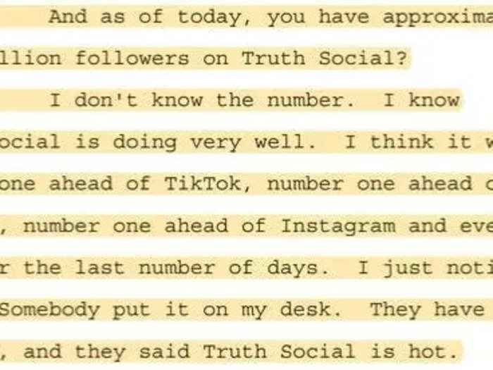 "Truth Social is hot."