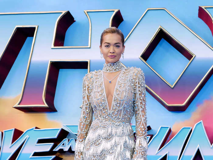 Rita Ora went with a fresh take on old Hollywood glamour for a 2022 "Thor: Love and Thunder" premiere event.