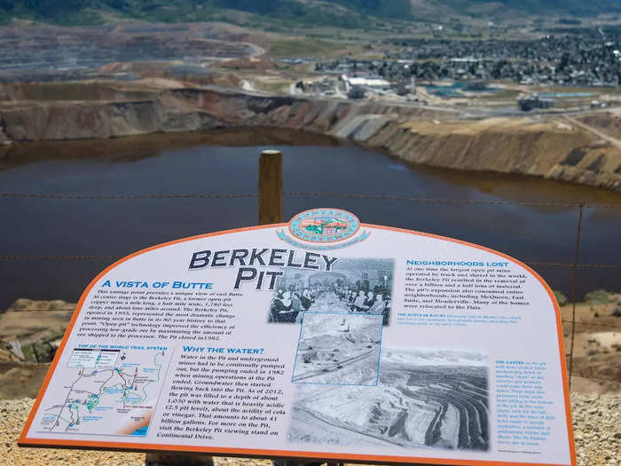The Berkeley pit started off as an open pit mine about 65 years ago before the water pumps were shut off in 1982.