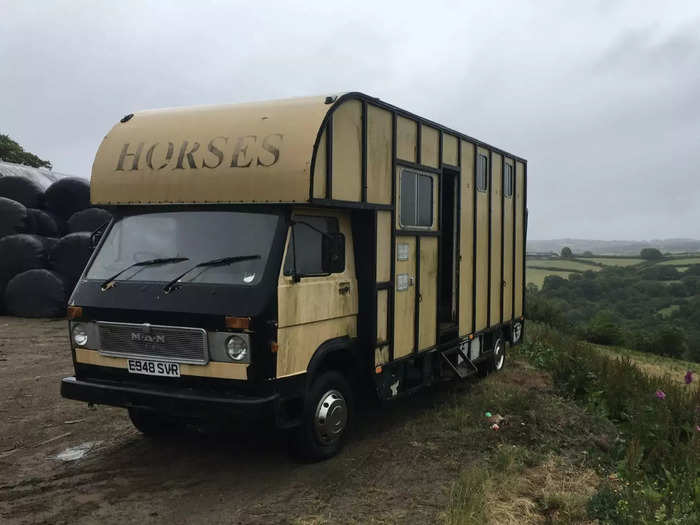 Khylen Baldwin bought an old horse box during the UK's COVID-19 lockdown in 2020. He described it as a "complete impulse purchase."