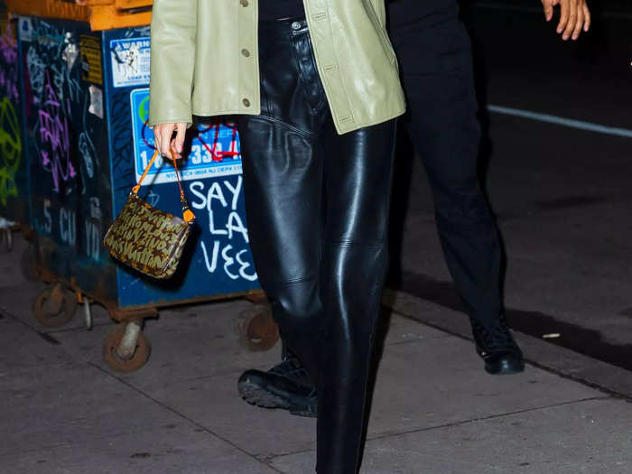 Leather and pleather pants are making a comeback.