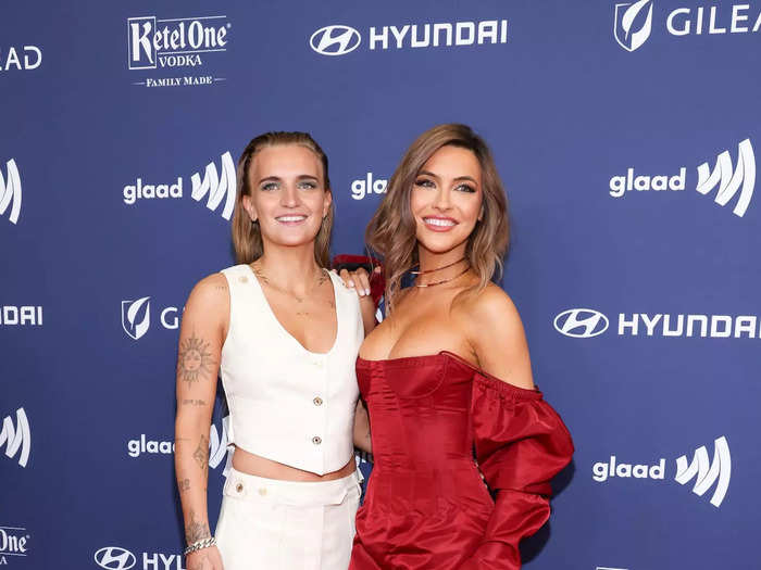 Chrishell Stause made a fashionable appearance at the GLAAD Media Awards alongside her partner G Flip.